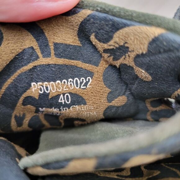 Fly London Yama OD Olive Drab Avocado Green Suede Leather Platform Wedge Booties - Picture 8 of 10